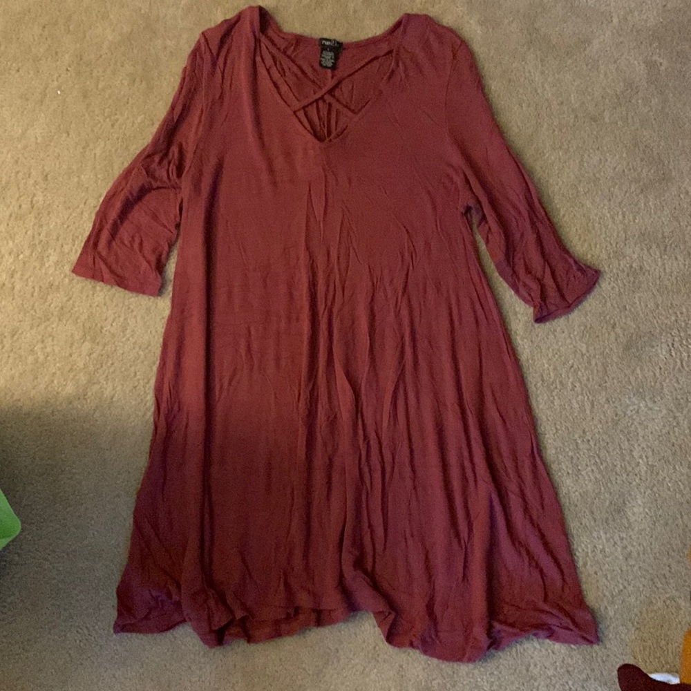 cross front tunic dress